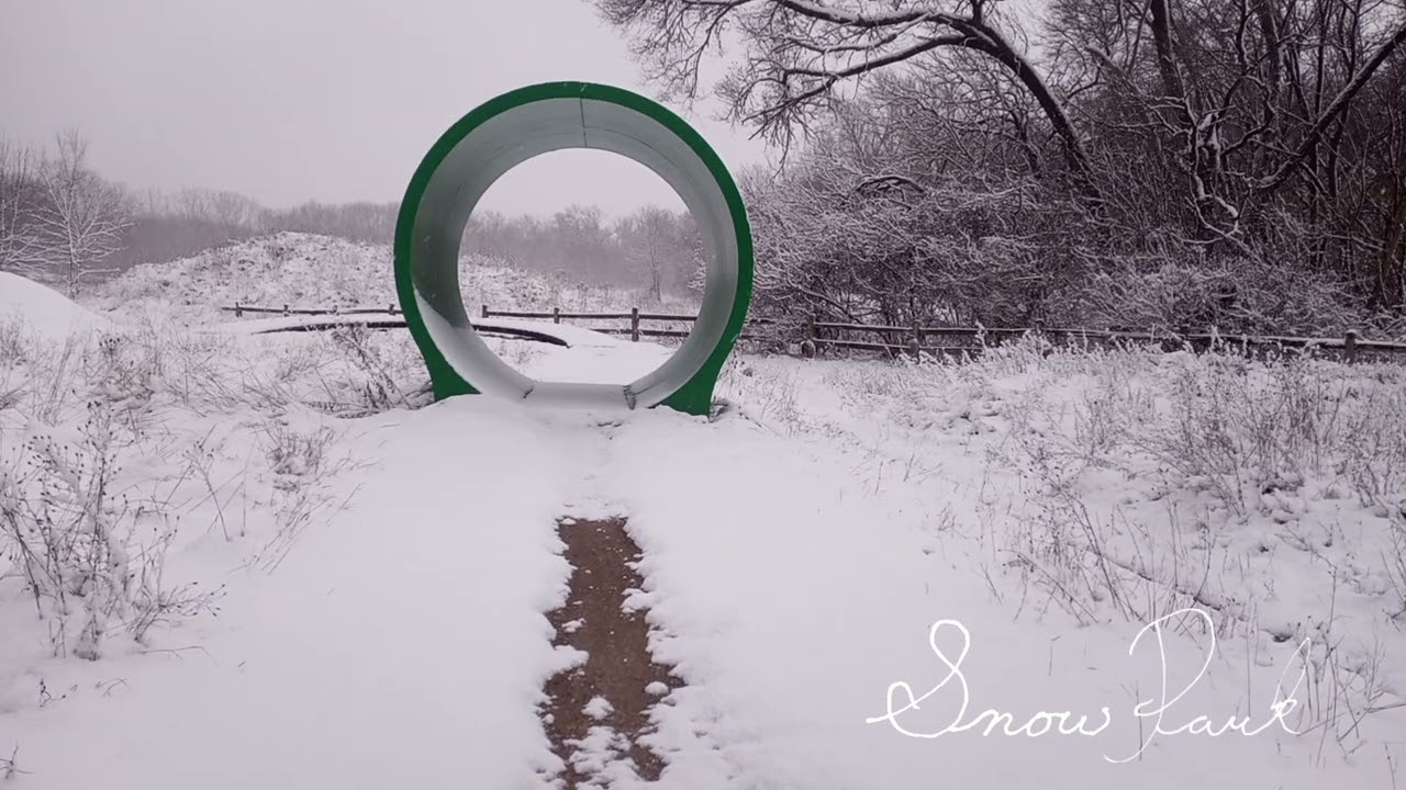Grand Rapids Bike Park Snow Scene (Digital Postcard, Relaxing Ambiance)
