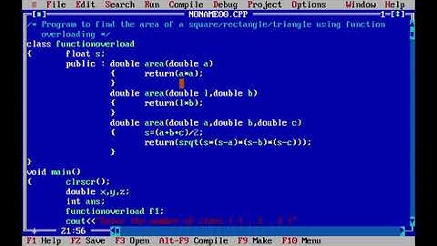 Program to find the area of a square rectangle triangle using function overloading