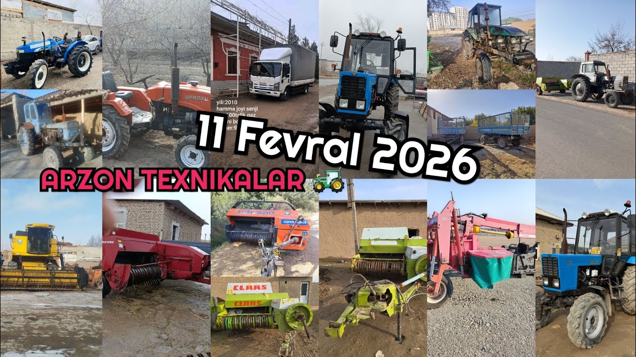 11 Fevral 2026 Arzon TEXNIKALAR #Mtz82.1 #Ttz80 #Class55 #kambayn #paksan #isuzi #Rostelmash #T28 
