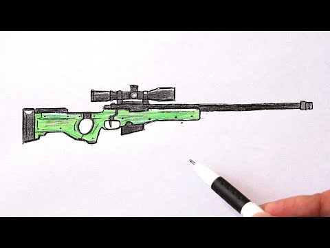 Как нарисовать оружие снайпер AWP поэтапно легко | Ehedov Elnur
