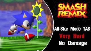 Smash Remix [TAS] - Classic Sonic All Star Mode (Very Hard, No Damage)