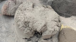 Asmr | Full Tub of sand cement with chips crumbling in floor with Pouring/mixing | ASASMR |