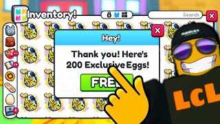 How i Got $64,000 FREE Exclusive EGGS! in Pet Sim 99