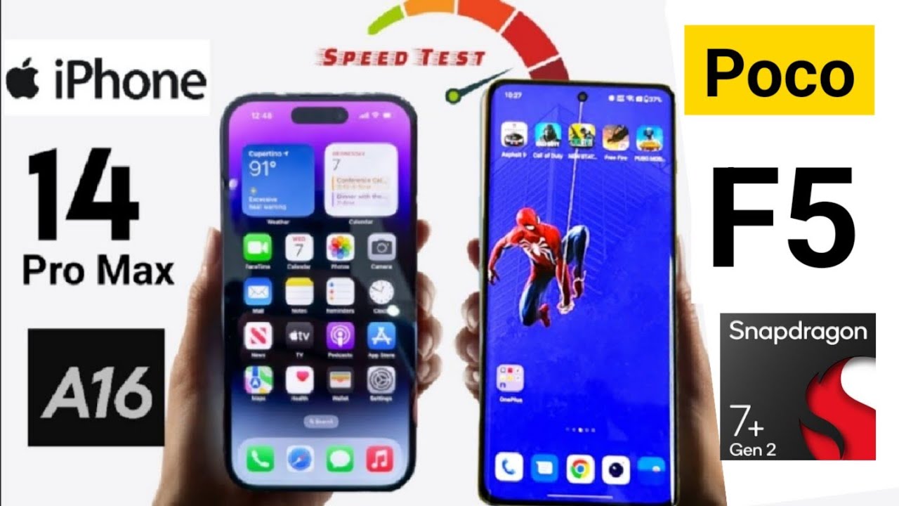 Poco F5 vs iPhone 14 Pro Max Speedtest #pocof5 🔥🔥🔥