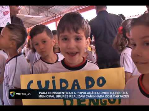 Para conscientizar a população alunos da escola Municipal Urupês realizam chamada com cartazes