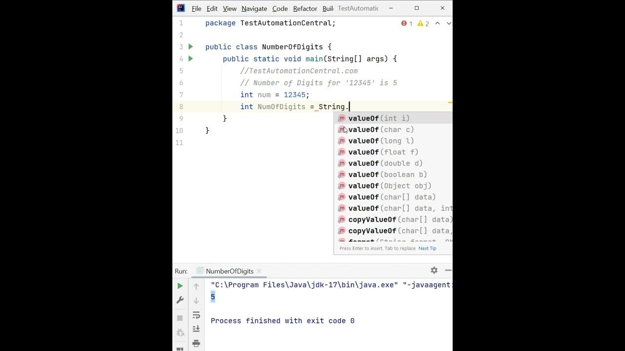 Java Program to Count the Number of Digits in a Number - YouTube