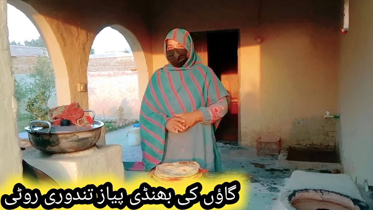 Gaon Ki Bhindi Pyaz Tandoori Roti | Traditional Village Cooking | Village Festival 