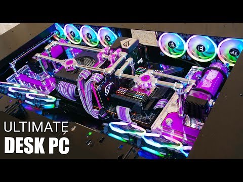 $13000 ULTIMATE Custom Water Cooled Desk Gaming PC Build - Time Lapse - 2080 ti i9 9980XE