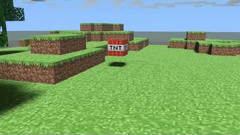 Minecraft TNT explosion in Blender (with rigid body physics)