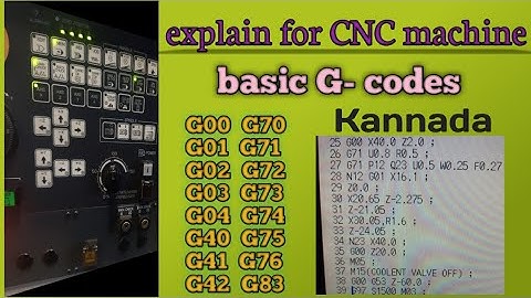 CNC machine G-code list in kannada || CNC machine basic G-code