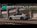 Bmw m5 on gloss piano black argons  variant wheels