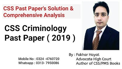 Criminology Past Paper - 2019