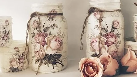 How to decoupage mason jars @rusticcottageco