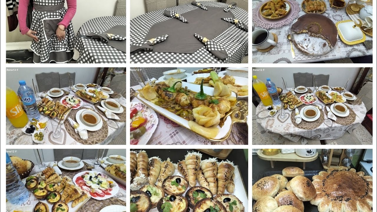 طاولة اليوم الثالت من رمضان المبارك بعجينة وحدا درت 2مملاحات طجين اليقطين بنته بنة خبز الدار#اكسبلور