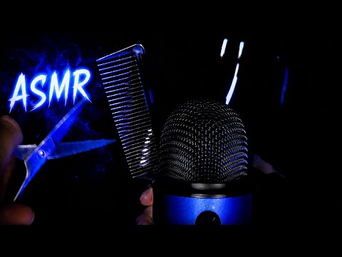 ASMR 👤 Noir mask ✂️ Relaxing Scissor Sounds & Comb Sounds (No Talking) 