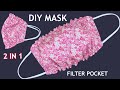 New Style Diy Breathable Face Mask 2 IN 1 With Filter Pocket Easy To Make Sewing Tutorial At Home |