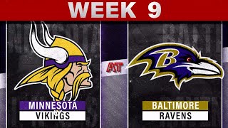 Week 9 Betting Preview: Vikings vs Ravens