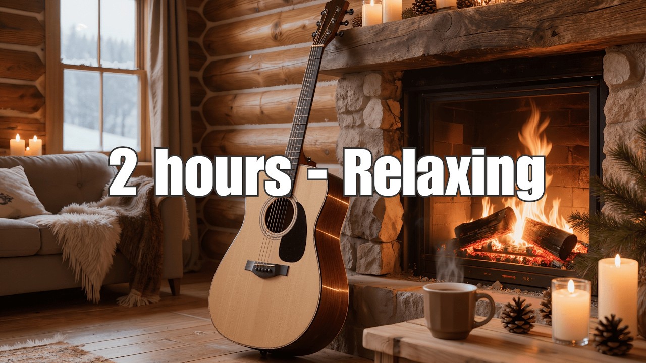 Relaxing Acoustic Guitar by the Fireplace #deeprelaxingmusic