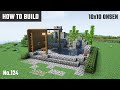マイクラ建築：露天風呂の作り方。温泉にある岩風呂形式。10x10ブロックで簡単に。No.124【Minecraft】