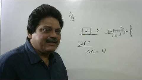 A block of mass m moving at a speed v compresses a spring through a distance x before its speed is