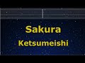 Karaoke♬ Sakura - Ketsumeishi 【No Guide Melody】 Instrumental, Lyric Romanized