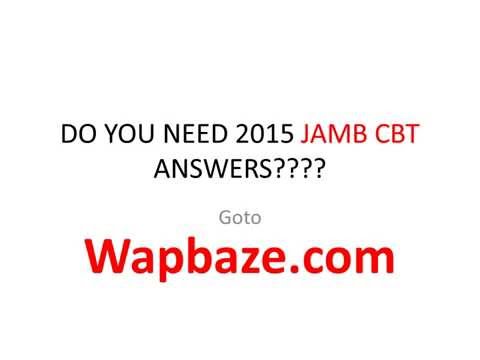 JAMB CBT 2015 ANSWERS