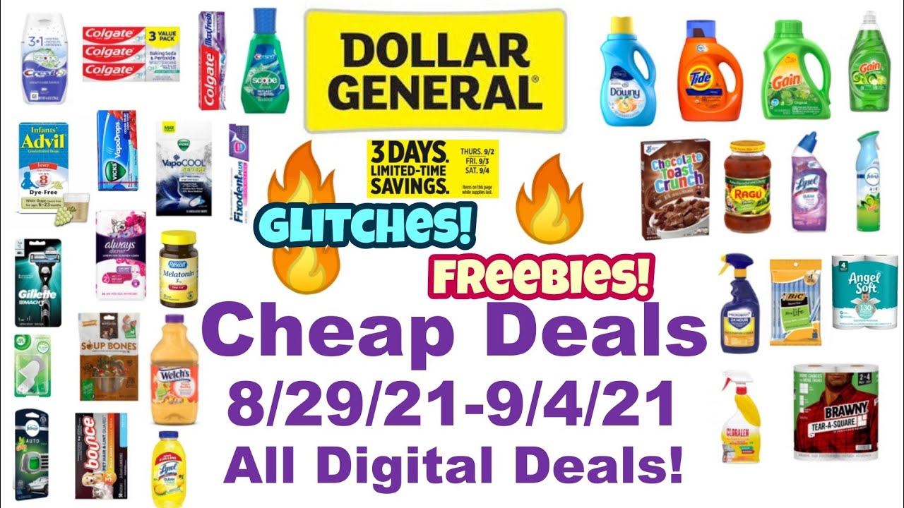 Dollar General Cheap Deals 8/29/219/4/21! Freebies & Glitches! All