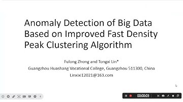 Anomaly Detection of Big Data Based on Improved Fast Density Peak Clustering Algorithm