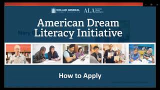American Dream Literacy Initiative: How to Apply