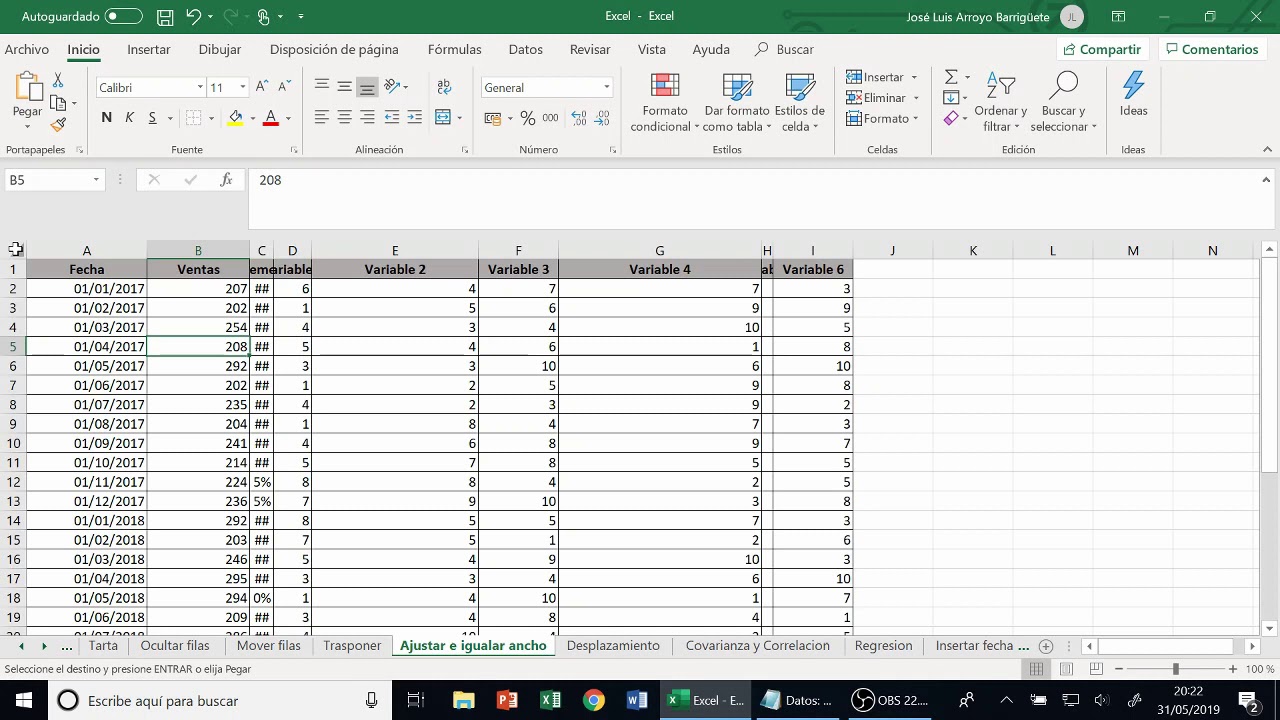 Como mover columnas en excel