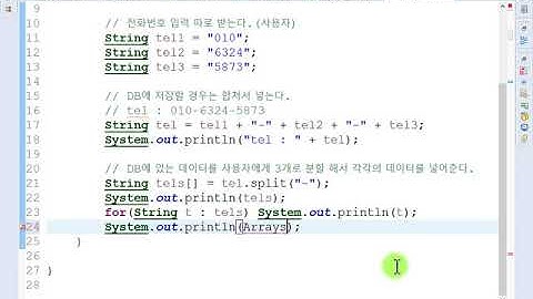 Webjjang JAVA 11-03 String split(웹짱과 함께하는 자바)