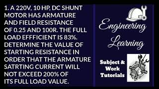 DC MOTOR EXAMPLE PROBLEM #1| ENGINEERING LEARNING PH