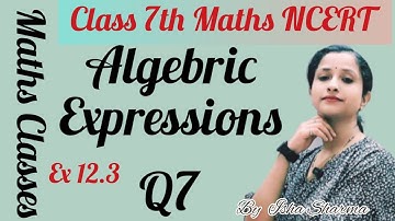 Chapter 12 Ex 12.3 || Q7 || Algebric Expressions || Class 7th Maths NCERT ||