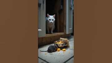 Silent Hunter!👀 The Cat Hides in Cabinet and Traps Mouse Silently!😱 #ai #cat #shorts