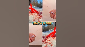 Awesome Moment ❄️🔥How to make a PERFECT RED SNOWBALL this WINTER!!! #shorts #survival #snow