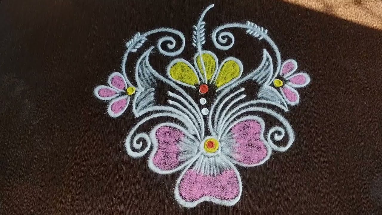 Daily muggulu #freehandrangoli#muggulu #easyrangoli #rangolidesign