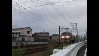 EF210-107号機(吹田機関区所属)代走牽引遅延(遅れ)5074レ 5074列車 遅延回復 静岡駅~安倍川駅間高速通過 EF210形電気機関車牽引貨物列車