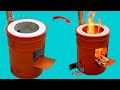 Amazing wood stove - Create wood stove from iron paint bucket
