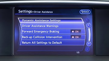 2016 Infiniti Q70 HEV - Setting Button (if so equipped)