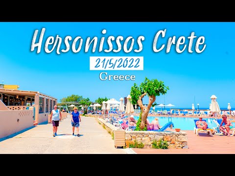 Crete Greece, Hersonissos, ?? Walking Tour 4k HDR || Chersonissos Kreta 2022