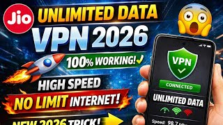 Jio Unlimited Data VPN 2026 😱 100% Working | High Speed VPN Trick 🚀 No Limit Internet 🔥 screenshot 1