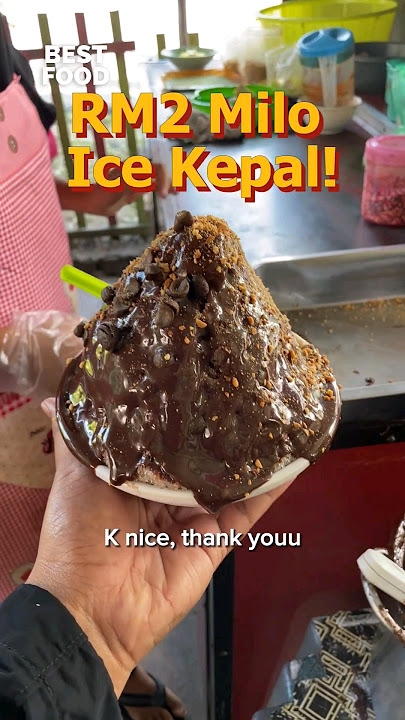 RM2 Milo Ice Kepal! HUGE portion, so generous with Milo!📍Warung Mama And Family,Tasek Gelugor,Penang