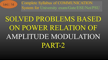 Solved Problems Based on Amplitude Modulation Part 2 | Com Sys | R K Classes | Hindi | Lec-16 |