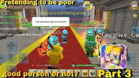 Part 3 Pretending to be poor in mining area Skyblock Blockman Go