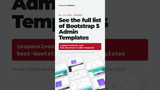 5 Best Bootstrap 5 Admin Templates 2026 #shorts