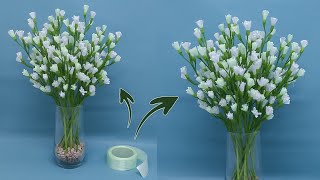 DIY | How To Make Satin Ribbon Flowers Easy | Cara Membuat Bunga Baby Breath Dari Pita Satin