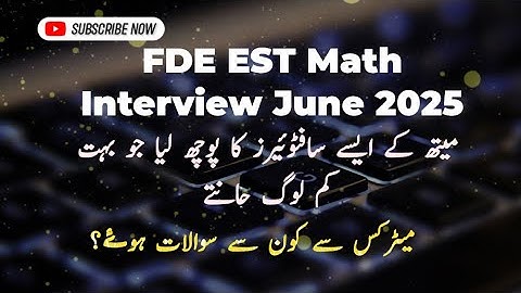 FDE EST Math Interview Experience June 2025