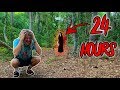 I Spent 24 Hours In A Haunted Forest In Florida - Challenge (Scary Noises & Sighting)