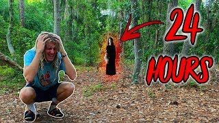 I Spent 24 Hours In A Haunted Forest In Florida - Challenge (Scary Noises & Sighting)