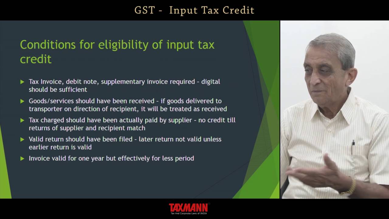 06 GST Input Tax Credit by V S Datey
